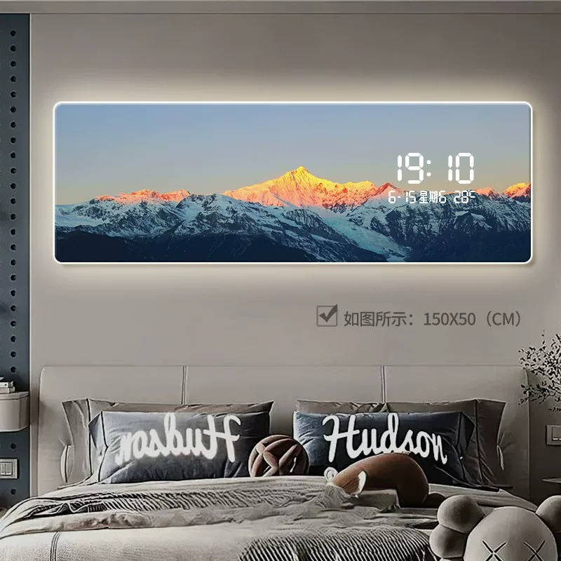 Lighting Home Decor Wall Clocks - ساعات أنيقة مع إضاءة لتزيين غرفة