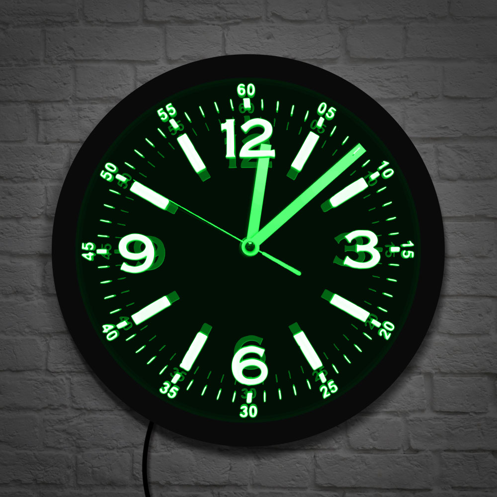 Lighting Home Decor Wall Clocks - ساعة حائط نيون LED بأرقام كبيرة