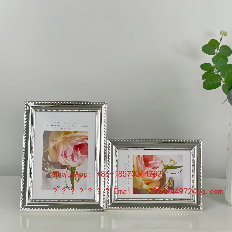 Lighting Decor Photos - إطار صور معدني فاخر فضي اللون