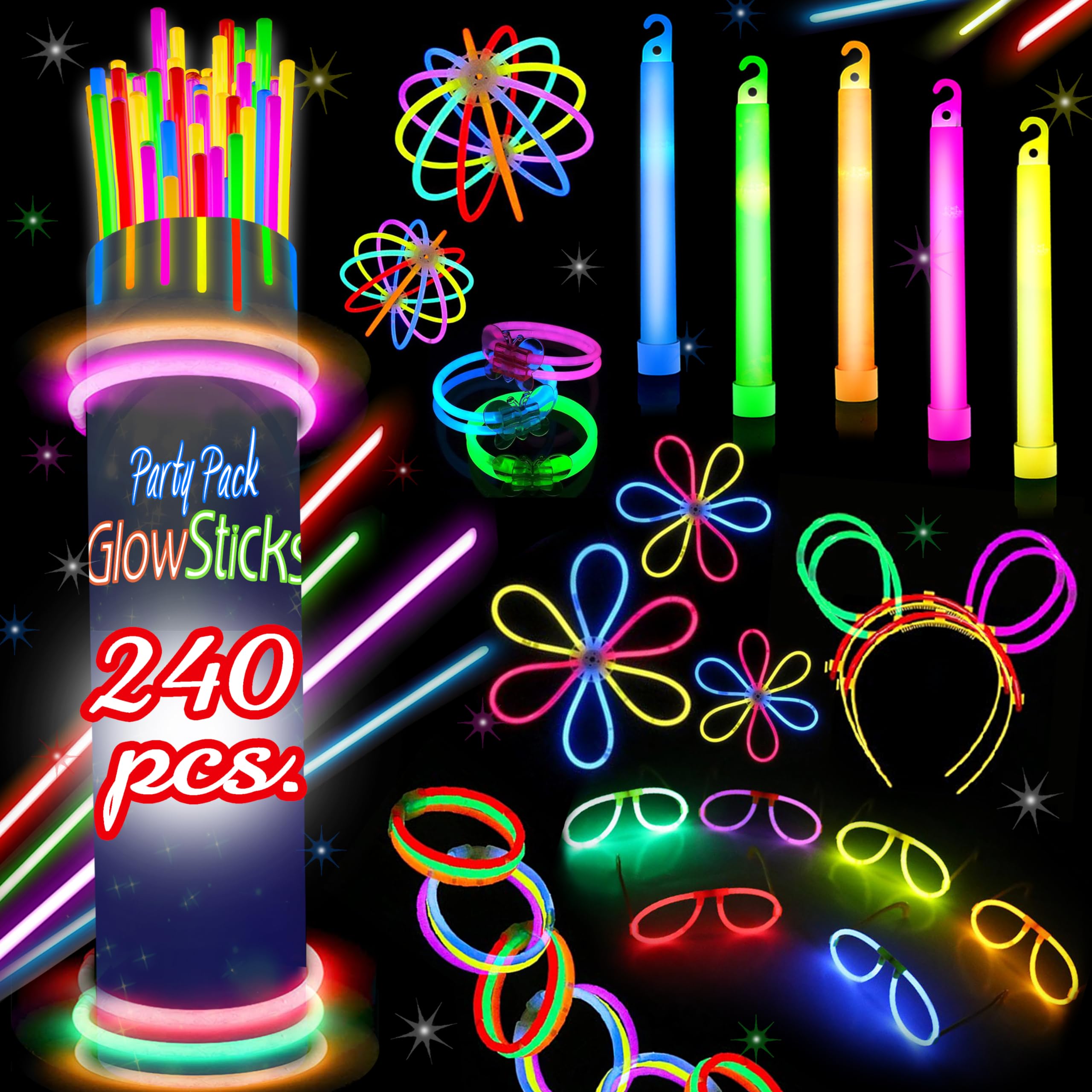 Lighting Decor And More - 240 عصا مضيئة لحفلات الهالوين –