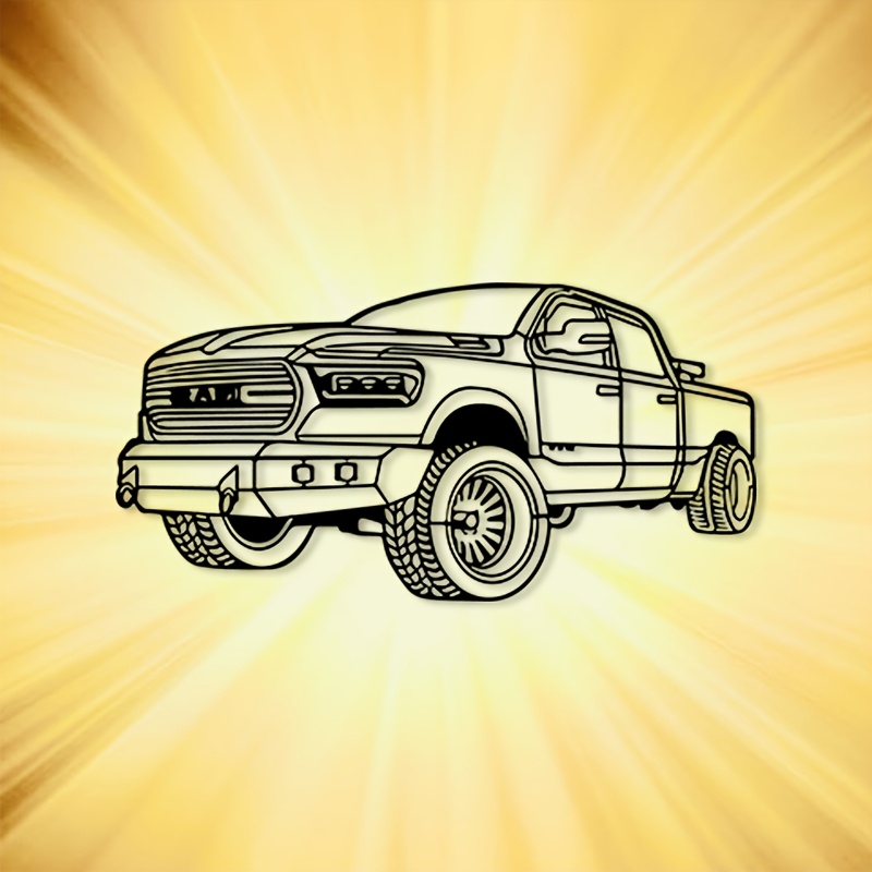 Garage Lighting Decor - منحوتة جدارية معدنية من CIFBUY، فن