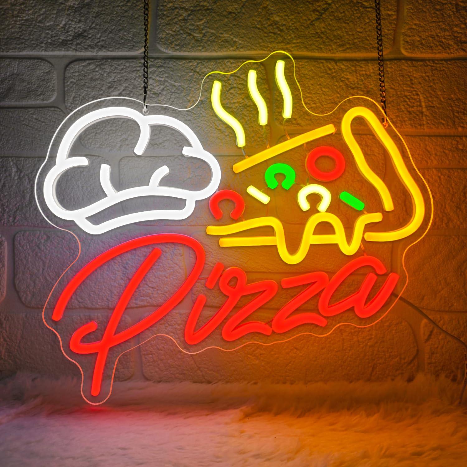 Wall Decor Lighting - لافتة نيون للبيتزا، أضواء LED ملونة