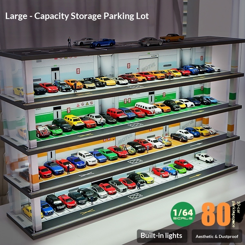 Garage Lighting Decor - نموذج مرآب سيارات بمقياس 1:64 مع