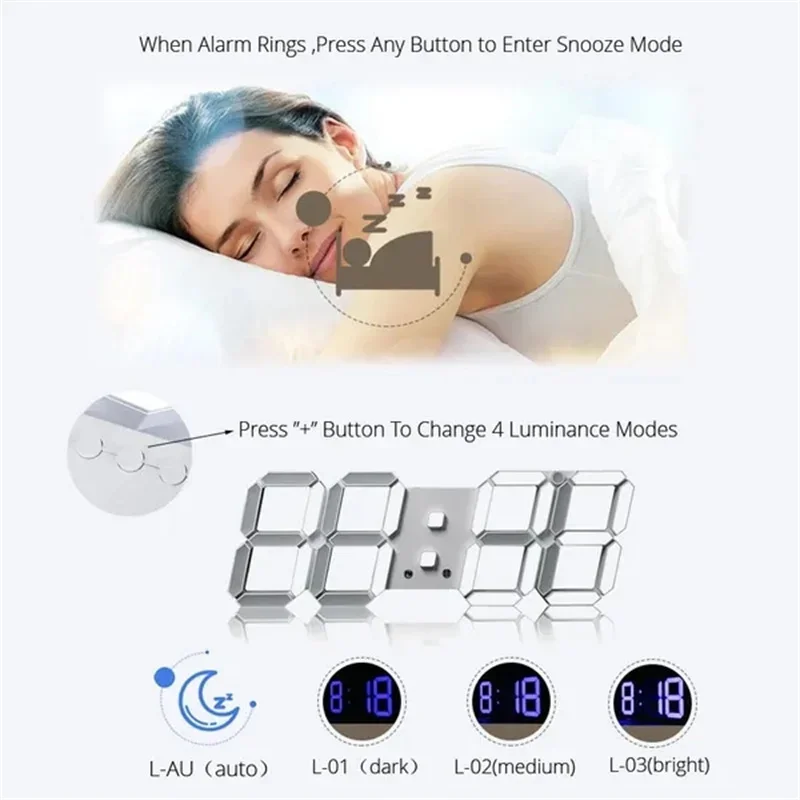 ساعة حائط رقمية ثلاثية الأبعاد - مراجعة Lighting Home Decor Wall Clocks وسعره