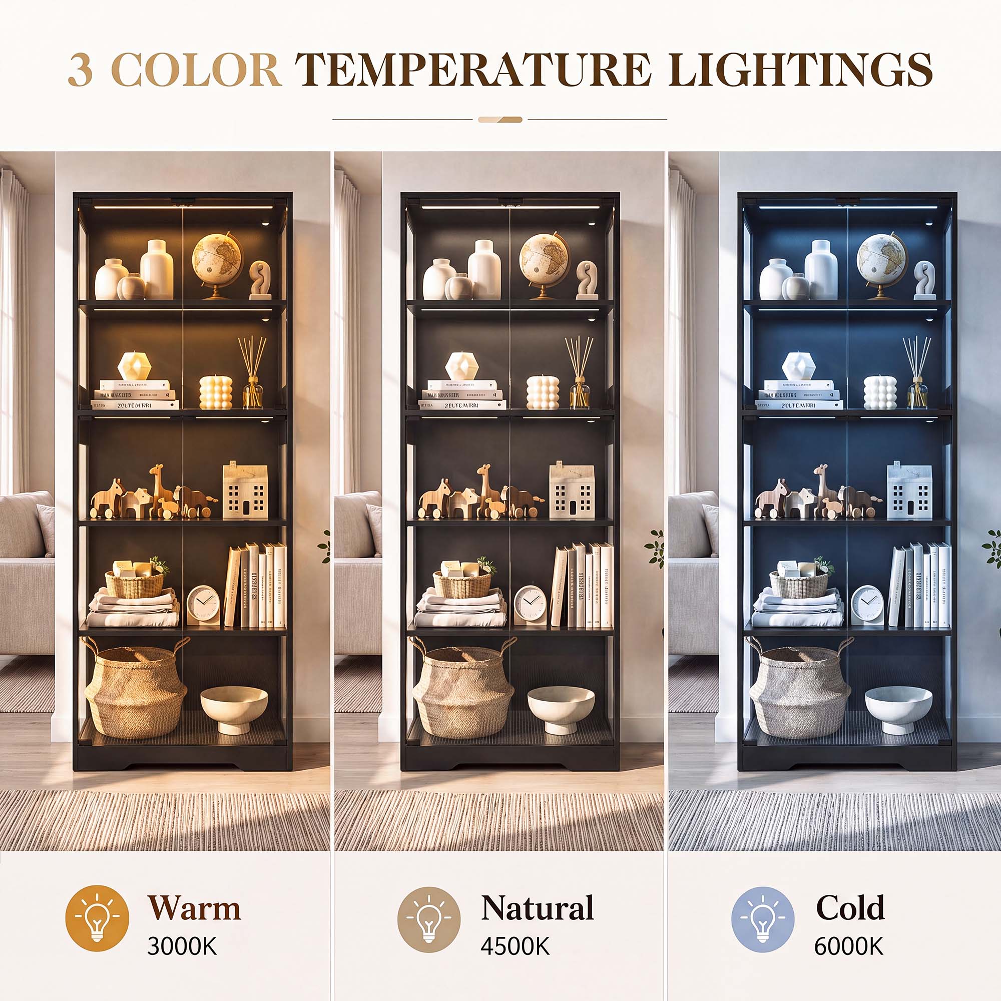 خزانة عرض TCGBKAF ذات 5 طبقات  - مراجعة Lighting & Home Decor Studio Photos وسعره