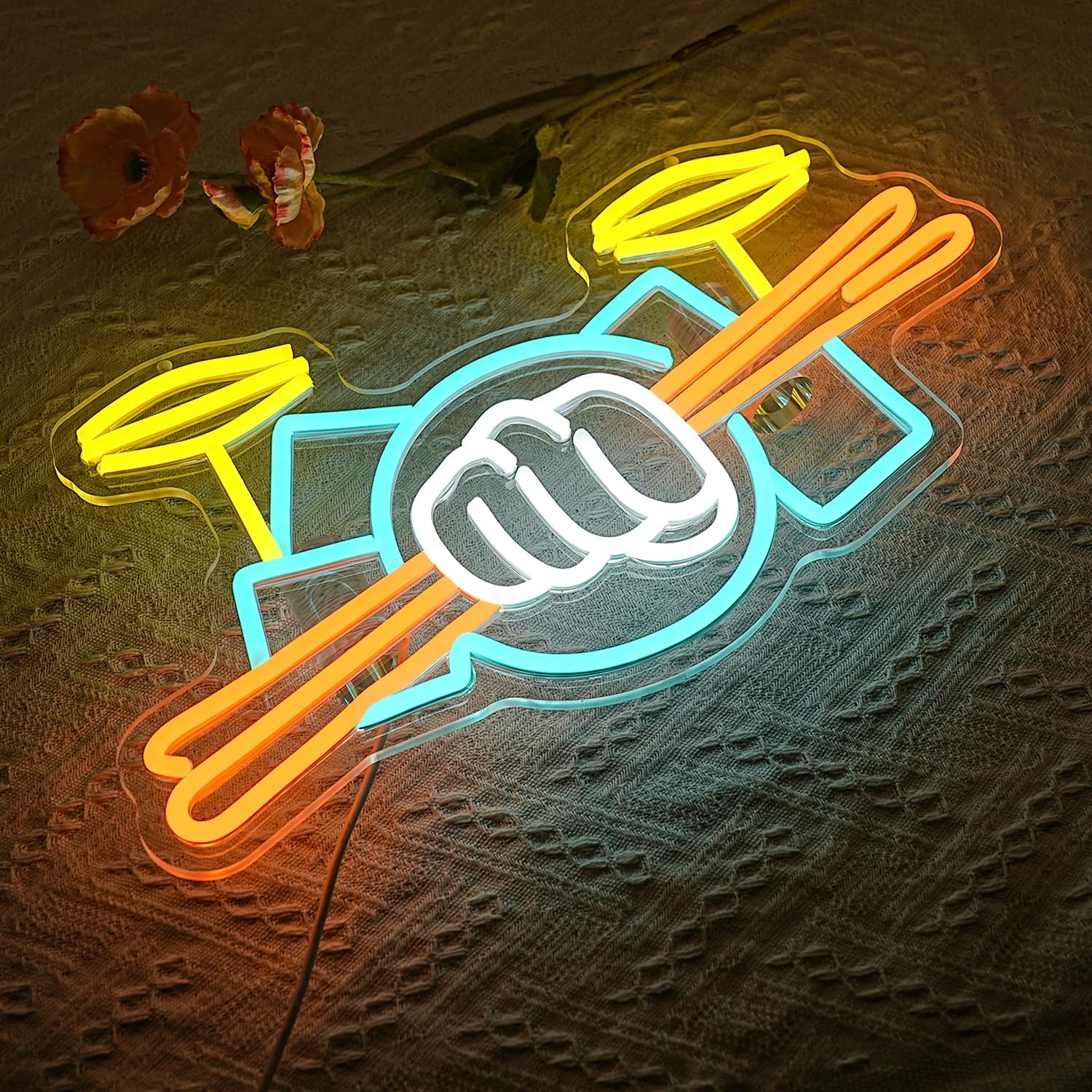 لافتة نيون على شكل طقم طبول تع - مراجعة Wall Decor Lighting وسعره