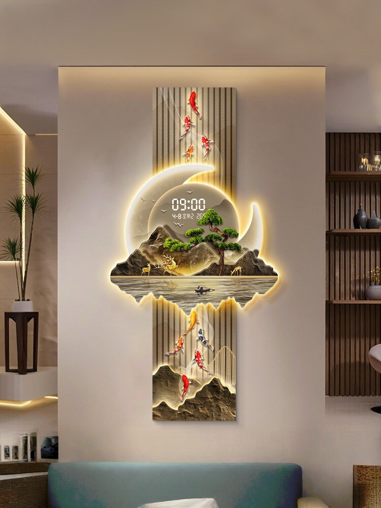 ساعات حائط فاخرة مصممة لغرفة ا - مراجعة Lighting Home Decor Wall Clocks وسعره