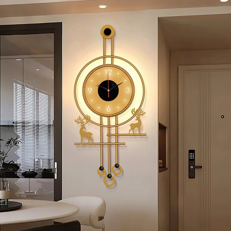 التلفزيون الحديث حائط الخلفية  - مراجعة Lighting Home Decor Wall Clocks وسعره