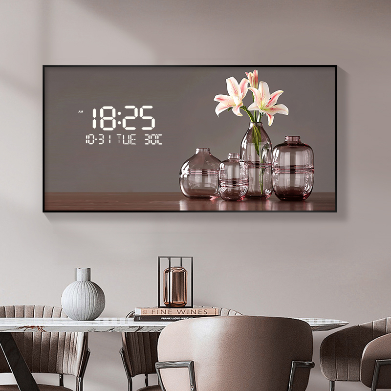 ساعة حائط رقمية بنمط زهور كبير - مراجعة Lighting Home Decor Wall Clocks وسعره
