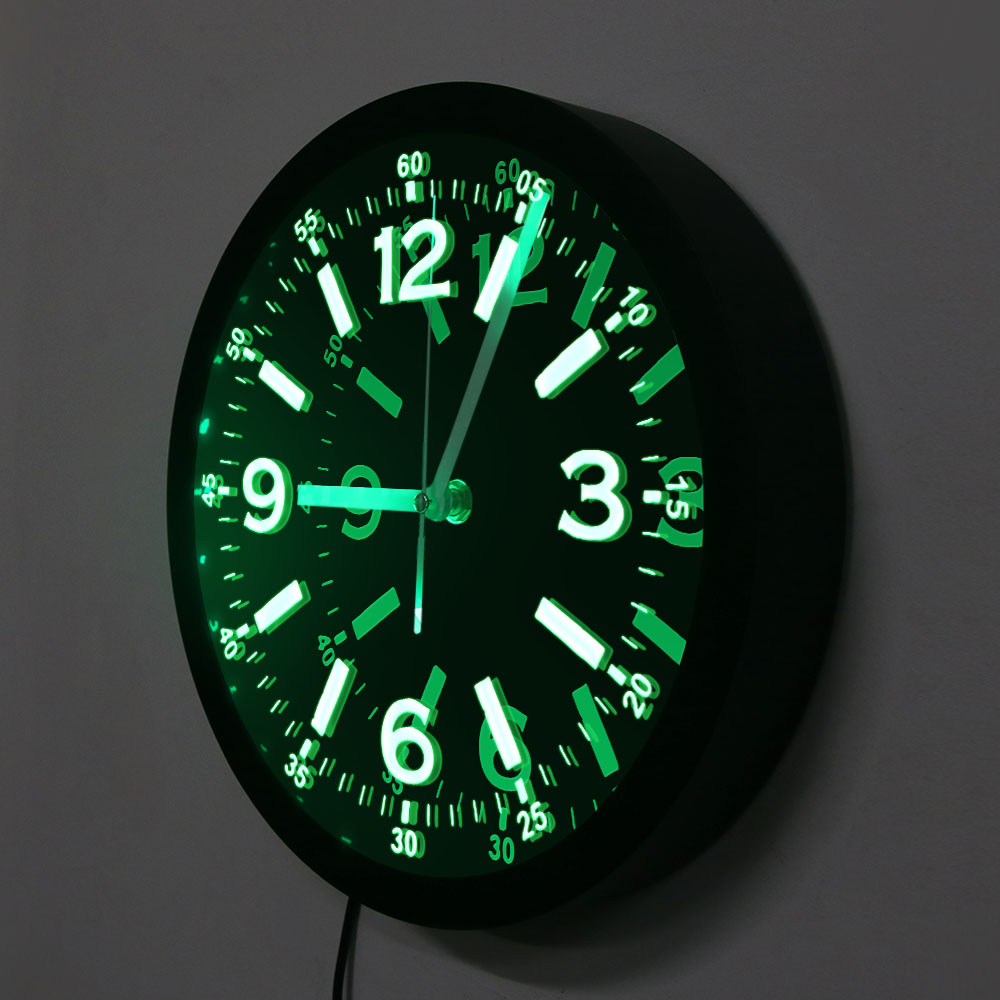 ساعة حائط نيون LED بأرقام كبير - مراجعة Lighting Home Decor Wall Clocks وسعره