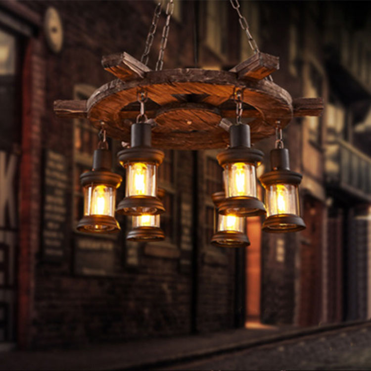 مصباح معلق خشبي بتصميم عتيق لل - مراجعة Lighting Decor For Living Room وسعره
