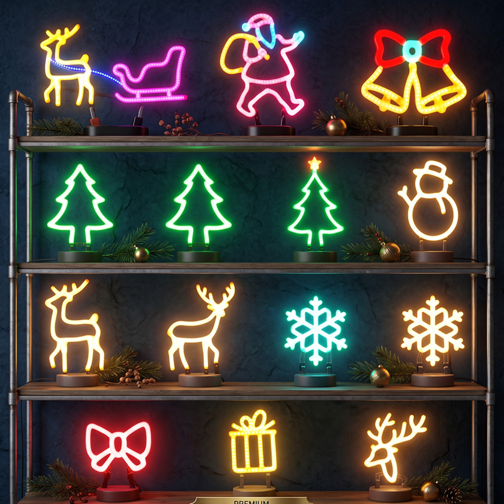 زينة عيد الميلاد، إضاءة نيون L - مراجعة Wall Decor Lighting وسعره
