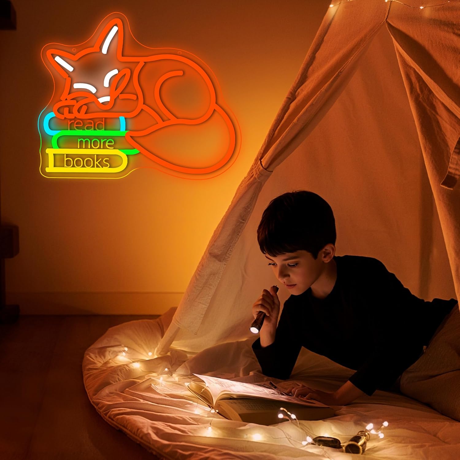 لافتة نيون بتصميم 'اقرأ المزيد - مراجعة Lighting Decor And More وسعره