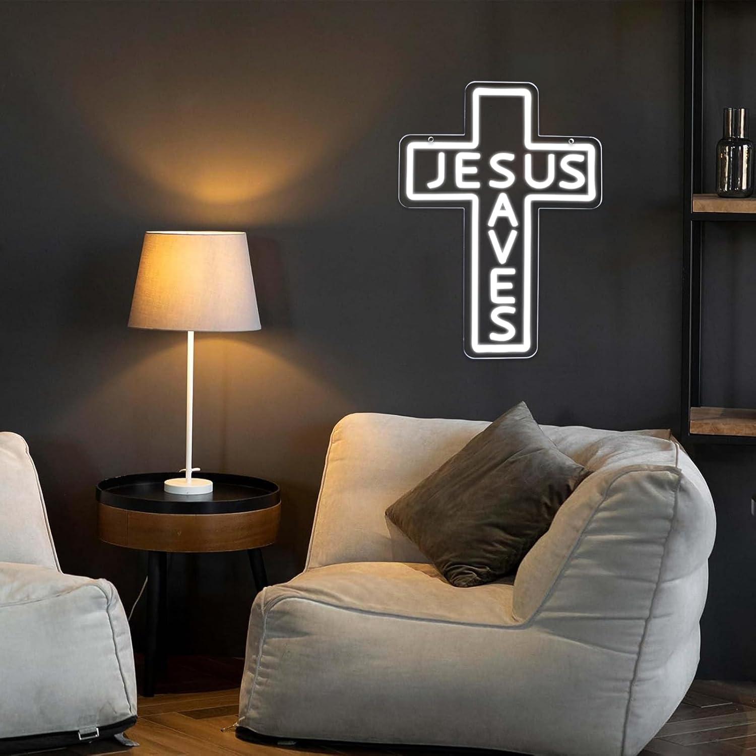 لافتات نيون بتصميم صليب يحمل ع - مراجعة Lighting Decor For Living Room وسعره