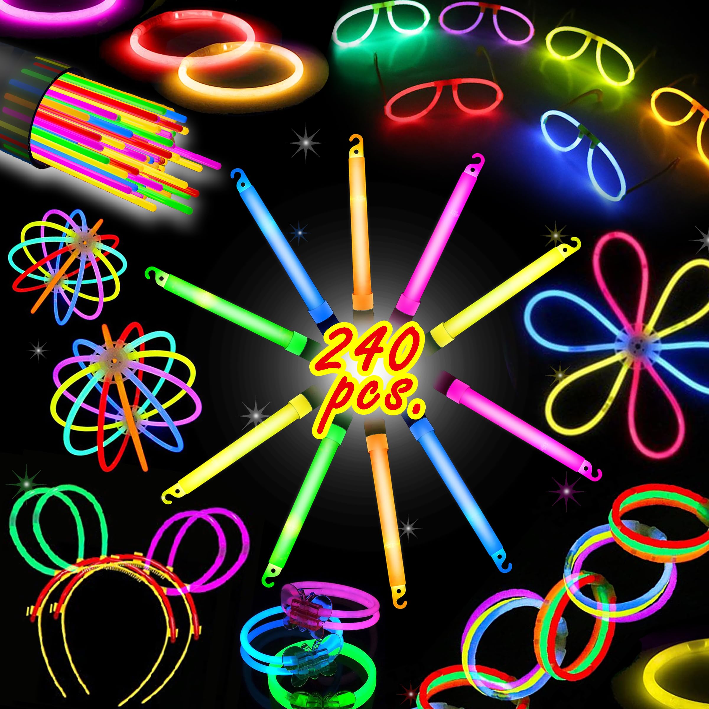 240 عصا مضيئة لحفلات الهالوين  - مراجعة Lighting Decor And More وسعره