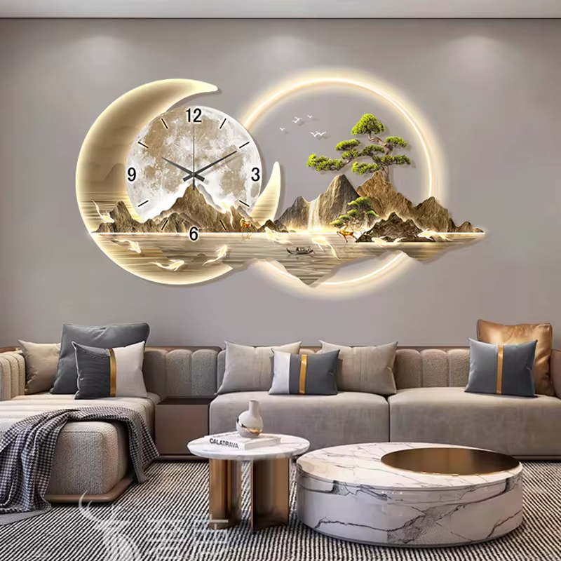 ساعة حائط جمالية صامتة على الط - مراجعة Lighting Home Decor Wall Clocks وسعره