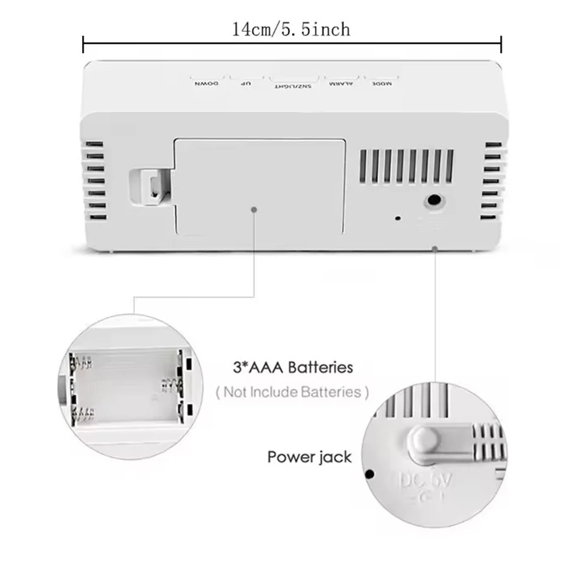 1 قطعة ساعة رقمية بيضاء LED مر - مراجعة Lighting Home Decor Wall Clocks وسعره