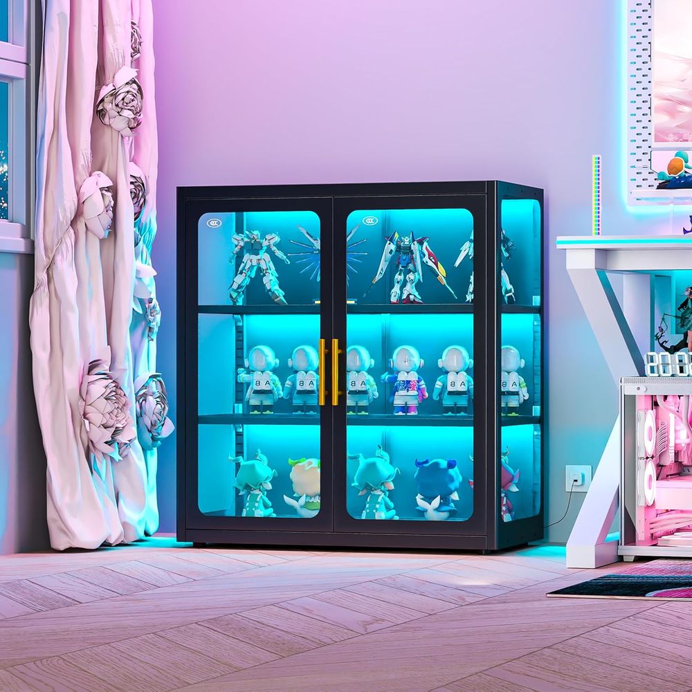 خزانة عرض زجاجية طويلة بارتفاع - مراجعة Lighting & Home Decor Studio Photos وسعره