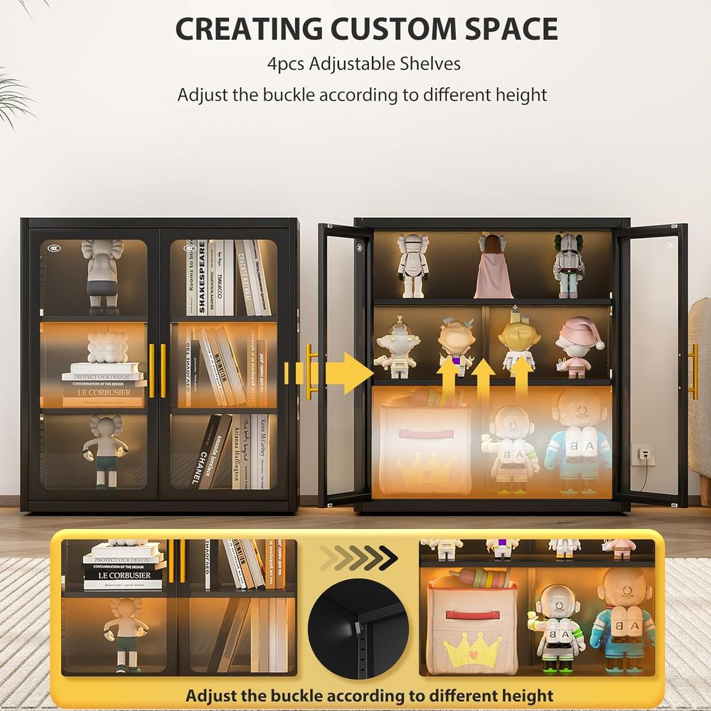 خزانة عرض زجاجية طويلة بارتفاع - مراجعة Lighting & Home Decor Studio Photos وسعره