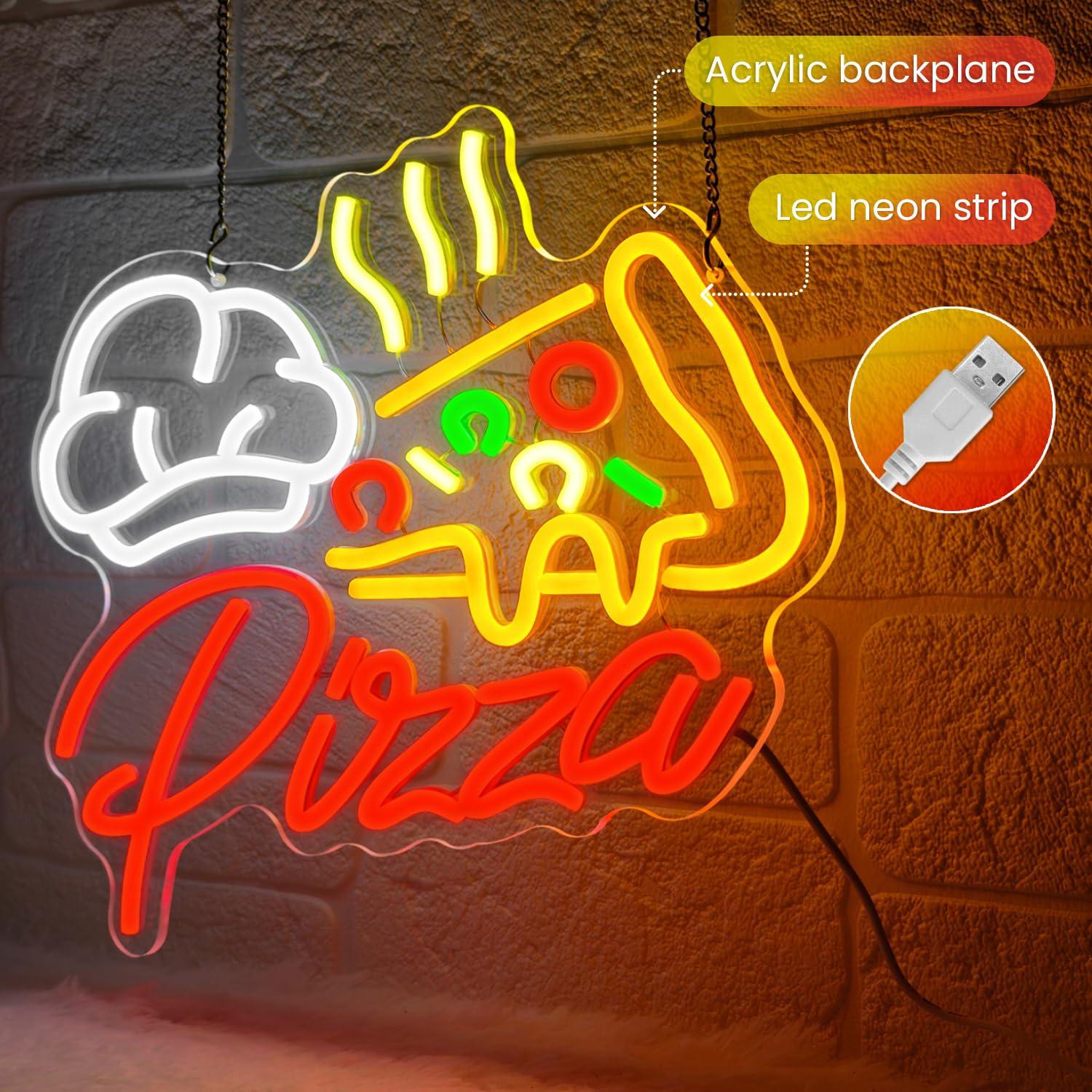 لافتة نيون للبيتزا، أضواء LED  - مراجعة Wall Decor Lighting وسعره