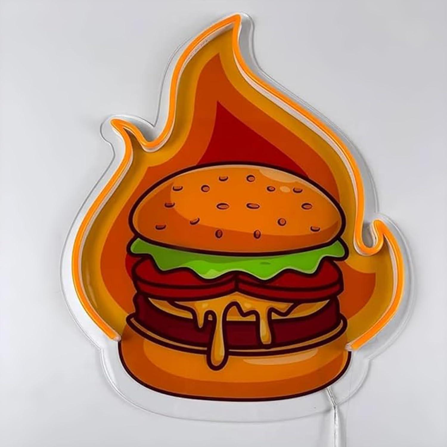 لافتة نيون LED على شكل برجر، إ - مراجعة Wall Decor Lighting وسعره